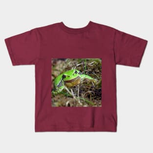 r673/  A Kind Frog Palmé -Grenouille verte palmé  " simply life " to Okaio Créations - Olavia-Olao Kids T-Shirt